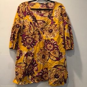 Yellow floral tunic